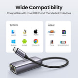 USB C Ethernet Adapter 1000/100Mbps USB Lan RJ45 Thunderbolt 3 for Laptop Macbook Samsung iPad USB Ethernet Network Card