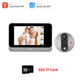 Smart Tuya 1080P WiFi Door Bell Eye Peephole Camera 5000mAh Audio 4.3' PIR FHD Infrared Alexa Google Announcement Digital Viewer