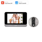Smart Tuya 1080P WiFi Door Bell Eye Peephole Camera 5000mAh Audio 4.3' PIR FHD Infrared Alexa Google Announcement Digital Viewer