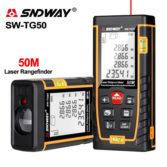 SNDWAY Laser Range Finder Laser Rangefinder Laser Distance Meter Digital Measuring Device Tool Electronic Tape Laser Trena TG MT
