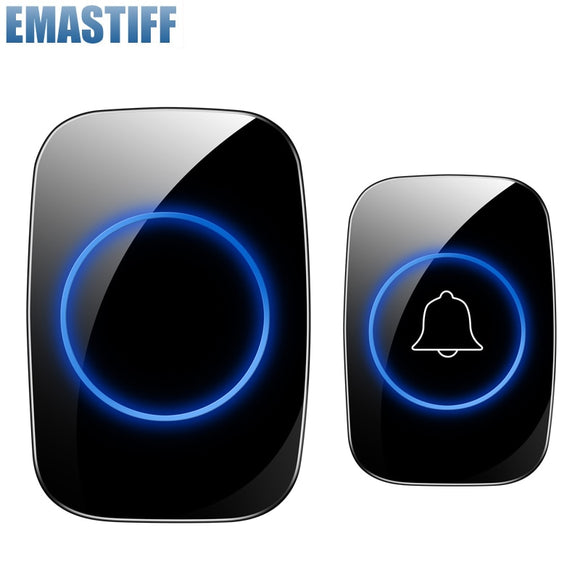 eMastiff 433mhz Wireless Doorbell Waterproof Smart Home Door Bell Chime Kit LED Flash Security Alarm Welcome House Melodies