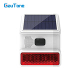 Wireless Outdoor Solar Siren Powered Strobe Sound Flash Waterproof Alarm Siren for 433MHz Wifi GSM Alarm System