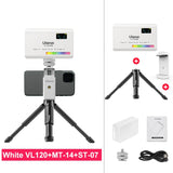 Compact Video Light with Display Screen Diffuser Mini Camera RGB Light Smartphone Selfie Lighting 3100mAh