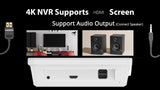 4K Onvif PoE NVR With 11.6&quot;inch Display 4CH 8CH Video Recorder for Home Security CCTV System H.265 Face/Vehicle Detect NVR XMEye