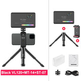 Compact Video Light with Display Screen Diffuser Mini Camera RGB Light Smartphone Selfie Lighting 3100mAh
