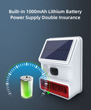 Wireless Outdoor Solar Siren Powered Strobe Sound Flash Waterproof Alarm Siren for 433MHz Wifi GSM Alarm System