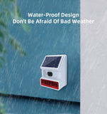 Wireless Outdoor Solar Siren Powered Strobe Sound Flash Waterproof Alarm Siren for 433MHz Wifi GSM Alarm System