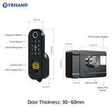 Smart lock Waterproof Wifi Fingerprint Rim Lock Smart Card Digital Code Electronic Door Lock For Home Security Mortise