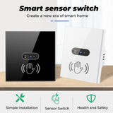 SMATRUL Wall Smart Light Switch Infrare IR Sensor No Need Touch EU UK 220V 110V Glass Screen Panel Electrical Power On Off Lamp