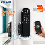 Smart lock Waterproof Wifi Fingerprint Rim Lock Smart Card Digital Code Electronic Door Lock For Home Security Mortise