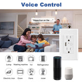 Wifi Smart Wall Outlet with USB Charger Double US Plug Switch Tuya Smart APP Remote Control Socket Work with Alexa Google Home