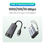 USB C Ethernet Adapter 1000/100Mbps USB Lan RJ45 Thunderbolt 3 for Laptop Macbook Samsung iPad USB Ethernet Network Card