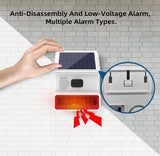 Wireless Outdoor Solar Siren Powered Strobe Sound Flash Waterproof Alarm Siren for 433MHz Wifi GSM Alarm System