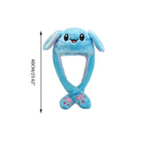 Adult Kids Light Up Plush Animal Hat with Moving Ears Cartoon Rabbit Bunny Panda LED Glowing Earflap Cap Stuffed Toys