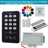 YiToo Door Access Control System Kit RFID Keypad + Power Supply + Electric 180KG Magnetic Lock Strike Door Locks for Home Safe