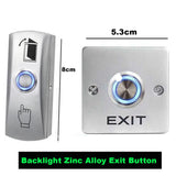 Zinc Alloy  Exit Button  Switch NO/NC/COM Door System Push Exit Release Button Switch For Access Control Backlight Button