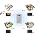 Jeatone 7&#39;&#39; Touch Screen WiFi IP Video Door Phone Intercom System for 4 Floors Apartment with POE Switch and Tuya Remote Unlock