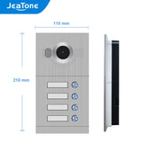 Jeatone 7&#39;&#39; Touch Screen WiFi IP Video Door Phone Intercom System for 4 Floors Apartment with POE Switch and Tuya Remote Unlock