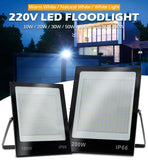 LED Flood Light AC220V 50W 100W 150W 200W Black Shell IP66 Waterproof LED Spotlight Garden Street Gate Wall Floodlights