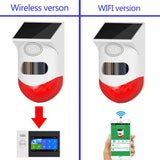 Wireless Tuya Smart Life Flash Strobe Outdoor Solar Infrared Waterproof Siren Home Burglar Security Alarm System Use With PG107