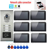 Wifi 2/3/4/6 Screens Units Apartment Video Intercom with HD Call Button Doorbell Camera Tuya Rfid Keys APP Open Door