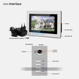 Jeatone 7&#39;&#39; Touch Screen WiFi IP Video Door Phone Intercom System for 4 Floors Apartment with POE Switch and Tuya Remote Unlock