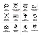 5MP 4CH POE NVR Kit IP Camera With Micro Alarm Motion Detection P2P Camera System Full color night vision Smart Face Search