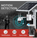 5MP 4G SIM Card Security IP Camera HD CCTV 30X Zoom Surveillance Cam With 80W Solar Panel 40A Rechargeable Battery CamHipro APP