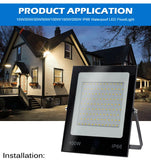 LED Flood Light AC220V 50W 100W 150W 200W Black Shell IP66 Waterproof LED Spotlight Garden Street Gate Wall Floodlights