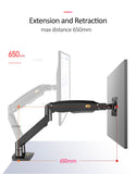 NB F195A 3-12kg Aluminum 22-32" Dual computer screen stand Gas Spring Arm Full Motion double PC Monitor Holder Support