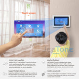 Jeatone 7&#39;&#39; Touch Screen WiFi IP Video Door Phone Intercom System for 4 Floors Apartment with POE Switch and Tuya Remote Unlock