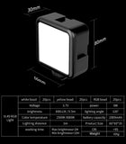 RGB Video Lights Mini LED Camera Light 2000mAh Rechargable LED Panel Lamp Photo Video Lighting  for Youtube Tik tok