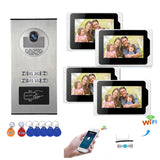 Tuya Wired/Wifi Smart IP Video Doorbell Intercom System ,7 Inch+4~12 x 7 Inch Monitor with 1080P Wired Door Phone Camera
