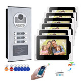 Tuya Wired/Wifi Smart IP Video Doorbell Intercom System ,7 Inch+4~12 x 7 Inch Monitor with 1080P Wired Door Phone Camera