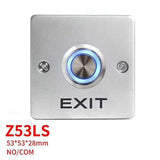 Zinc Alloy  Exit Button  Switch NO/NC/COM Door System Push Exit Release Button Switch For Access Control Backlight Button