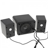 D-205 Portable 3W USB 2.0 Computer Subwoofer Combination Speakers with 3.5mm Audio Plug for Desktop Laptop PC Smartphone