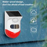 Wireless Tuya Smart Life Flash Strobe Outdoor Solar Infrared Waterproof Siren Home Burglar Security Alarm System Use With PG107