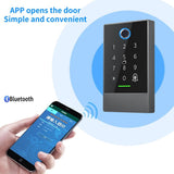 K2F Waterproof 13.56Mhz Access Control Keypad Fingerprint Door Lock TTLOCK App Bluetooth Lock Long Range 13.56MHz Card Reader