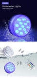 USB Rechargeable Submersible Swimming Pool Light RGB Led Night Light with Suction Cup RF Control Outdoor Garden Underwater Lamp
