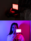 Compact Video Light with Display Screen Diffuser Mini Camera RGB Light Smartphone Selfie Lighting 3100mAh