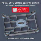 5MP 4CH POE NVR Kit IP Camera With Micro Alarm Motion Detection P2P Camera System Full color night vision Smart Face Search
