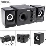D-205 Portable 3W USB 2.0 Computer Subwoofer Combination Speakers with 3.5mm Audio Plug for Desktop Laptop PC Smartphone