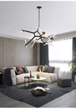 tree branch lamp  Post modern designer Nordic led chandelier tree fork restaurant chandelier villa living room Chandelier