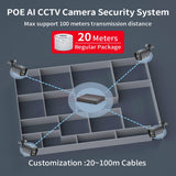 5MP 4CH POE NVR Kit IP Camera With Micro Alarm Motion Detection P2P Camera System Full color night vision Smart Face Search