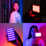 Compact Video Light with Display Screen Diffuser Mini Camera RGB Light Smartphone Selfie Lighting 3100mAh