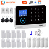 433MHz Wireless WIFI GSM Home Security Alarm System - Smart Home Alarm System With Motion Sensor With Alexa &amp; Google Home