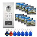 7&#39;&#39; Video Door Phone Doorbell Intercom Entry System 12 Units Monitors +1000TVL IR Camera Doorphone for 12/10/8/4/6 Apartments