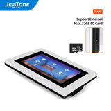 Jeatone 7&#39;&#39; Touch Screen WiFi IP Video Door Phone Intercom System for 4 Floors Apartment with POE Switch and Tuya Remote Unlock