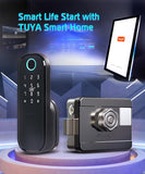 Smart lock Waterproof Wifi Fingerprint Rim Lock Smart Card Digital Code Electronic Door Lock For Home Security Mortise