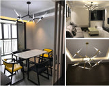 tree branch lamp  Post modern designer Nordic led chandelier tree fork restaurant chandelier villa living room Chandelier